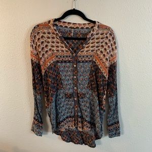 FREE PEOPLE // Mixed Print Button Down